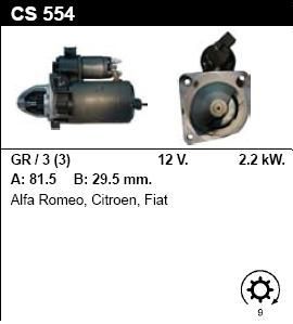 Стартер - FIAT - DUCATO - 1.9 Diesel - CS554
