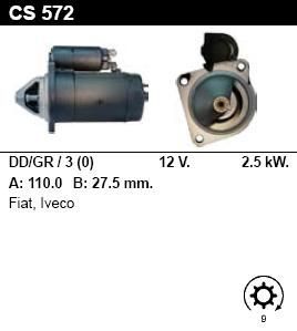 Стартер - IVECO - MOTORS - 8041 3.7 - CS572