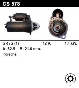 Стартер - PORSCHE - 924 - 2.0 CARRERA GT - CS578