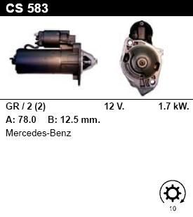 Стартер - MERCEDES-BENZ - SL 500 - 5.0 - CS583