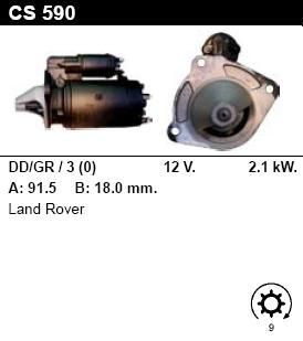 Стартер - LAND ROVER - LAND ROVER - 2.5 TD - CS590
