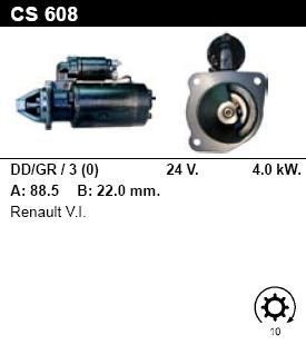 Стартер - RENAULT - Trucks (Грузовые) - 250.15 6.2 - CS608