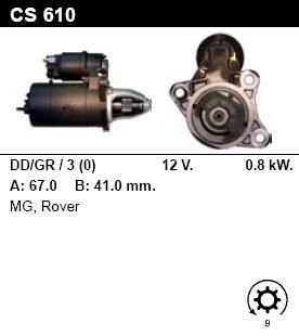 Стартер - ROVER - 114 - 1.4 GTI 16V METRO - CS610