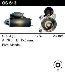 Стартер - FORD - FIESTA - 1.8 Diesel - CS613