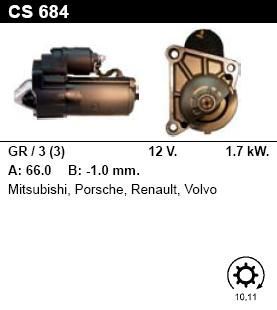Стартер - RENAULT - CLIO - 1.9 Diesel - CS684