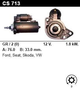 Стартер - VOLKSWAGEN - GOLF - III 1.9 Diesel - CS713