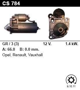 Стартер - RENAULT - CLIO - 1.9 Diesel - CS784