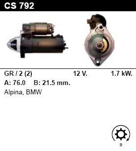 Стартер - BMW - 740 - 4.0 LI V8 - CS792
