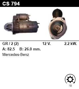 Стартер - MERCEDES-BENZ - 250 G - 2.5 Diesel - CS794