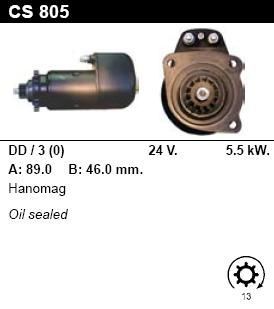 Стартер - HANOMAG - 77C - 10.8 TURBO - CS805