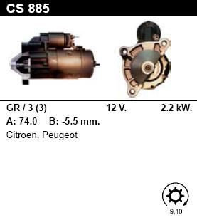 Стартер - CITROEN - JUMPER - 2.5 Diesel - CS885