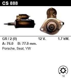 Стартер - PORSCHE - 911 - 3.6 Carrera - CS888