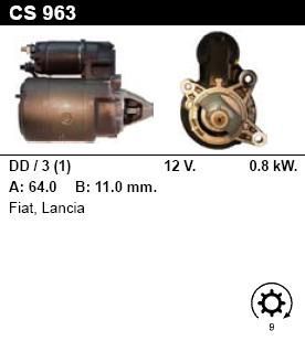 Стартер - LANCIA - Y - Y10 1.1 i.e. Fire 4WD - CS963