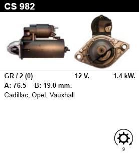 Стартер - VAUXHALL - OMEGA - 3.0 V6 - CS982