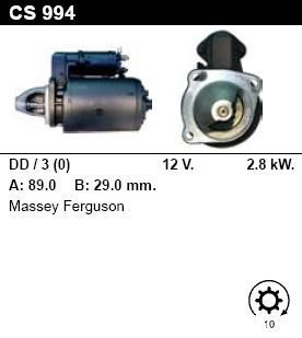 Стартер - MASSEY FERGUSON - VARIOUS MODELS - 390 T - CS994