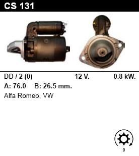 Стартер - ALFA ROMEO - ALFASUD - 1.7 I.E. SPRINT - CS131