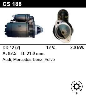 Стартер - MERCEDES-BENZ - MB 100 - 2.4 Diesel - CS188