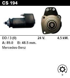 Стартер - MERCEDES-BENZ - MOTORS - ENGINE 3.8 - CS194