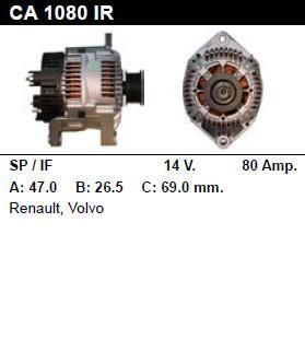Генератор - VOLVO - S40 - 1.9 TD - CA1080