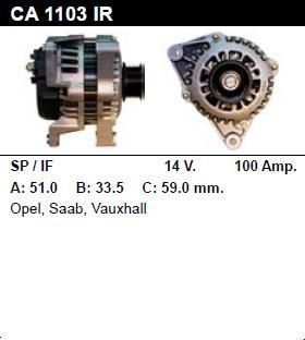 Генератор - OPEL - CALIBRA - A 2.5 I V6 - CA1103