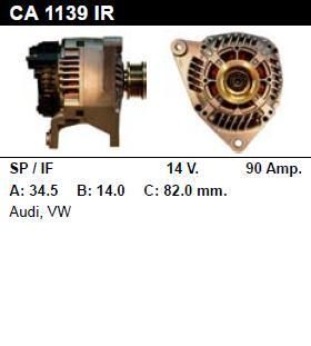 Генератор - AUDI - A4 - 1.6 - CA1139