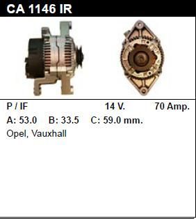 Генератор - VAUXHALL - ASTRAVAN - III 1.6 I - CA1146