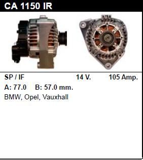 Генератор - BMW - 525 - 2.5 TD - CA1150