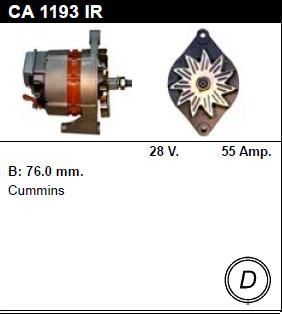 Генератор - CUMMINS - VARIOUS MODELS - VARIOUS MODELS - CA1193