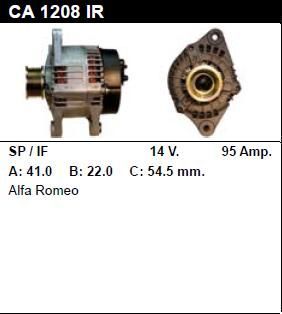 Генератор - ALFA ROMEO - ALFA 145 - 2.0 TWIN SPARK I.E. 16V - CA1208