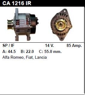 Генератор - ALFA ROMEO - ALFA 156 - 2.0 TWIN SPARK 16V - CA1216