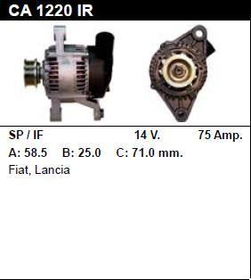 Генератор - FIAT - SIENA - 1.6 16V - CA1220