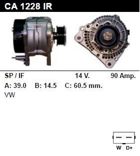 Генератор - VOLKSWAGEN - LT - 40-55 2.5 SDI - CA1228