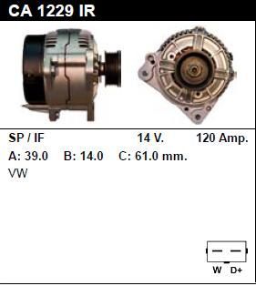 Генератор - VOLKSWAGEN - LT - 28-35 2.5 SDI - CA1229