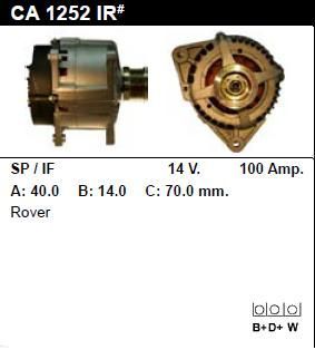 Генератор - ROVER - 820 - 2.0 I - CA1252