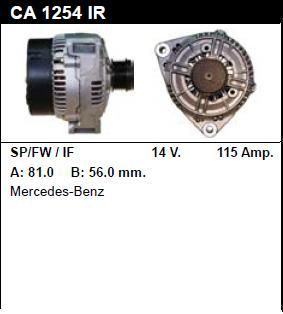 Генератор - MERCEDES-BENZ - V 230 - 2.3 TD - CA1254