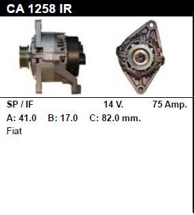 Генератор - FIAT - DUCATO - 1.9 TD - CA1258
