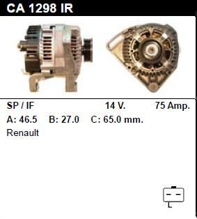 Генератор - RENAULT - CLIO - 1.2 - CA1298