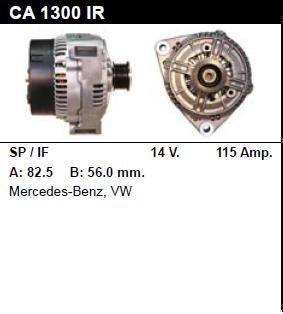 Генератор - MERCEDES-BENZ - Sprinter - 314 2.3 4X4 - CA1300