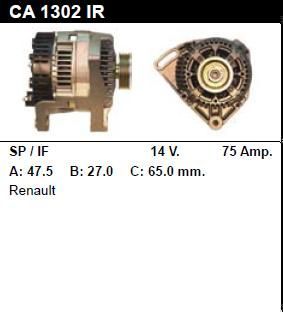 Генератор - RENAULT - CLIO - 1.2 - CA1302