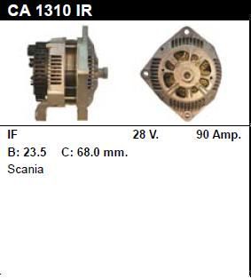 Генератор - SCANIA - 94 - D/220 9.0 - CA1310