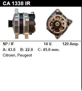 Генератор - PEUGEOT - 406 - 3.0 V6 24V - CA1338