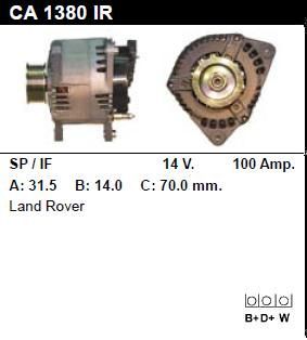 Генератор - LAND ROVER - DEFENDER - 3.9 V8 - CA1380