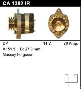 Генератор - MASSEY FERGUSON - VARIOUS MODELS - 6110 - CA1382