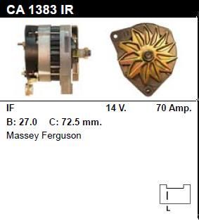 Генератор - MASSEY FERGUSON - VARIOUS MODELS - 8150 - CA1383
