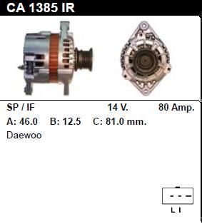 Генератор - DAEWOO - ESPERO - 1.5 16V - CA1385