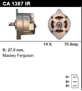 Генератор - MASSEY FERGUSON - VARIOUS MODELS - 245 2.5 - CA1387