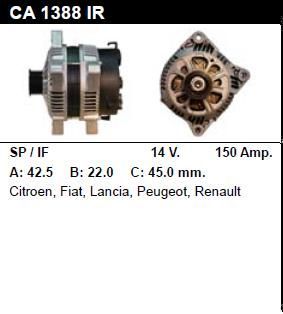 Генератор - RENAULT - CLIO - 3.0 V6 SPORT - CA1388