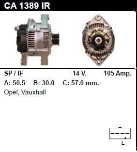 Генератор - OPEL - SINTRA - 2.2 I 16V - CA1389