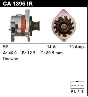 Генератор - DAEWOO - ESPERO - 1.5 16V - CA1396