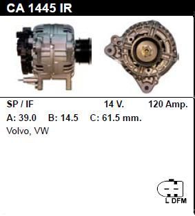 Генератор - VOLVO - S80 - 2.5 TDI - CA1445
